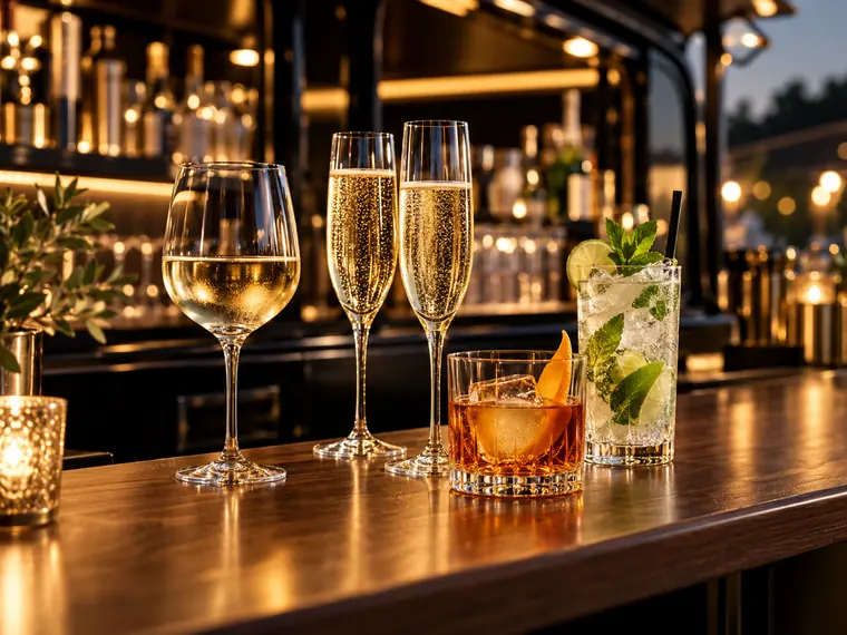 Wein, Sekt und Cocktails an der Bar